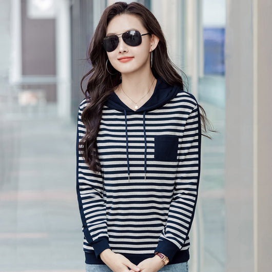 Blusa Larga Coreana Holgada para Tallas Grandes - Manga Larga Versátil