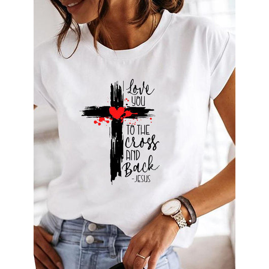 Camiseta de Algodón para Mujer - Casual Versátil de Manga Corta - Image 22