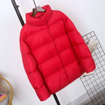 Chaqueta de Plumón de Pato Blanco Ligera con Cuello Alto - Image 6