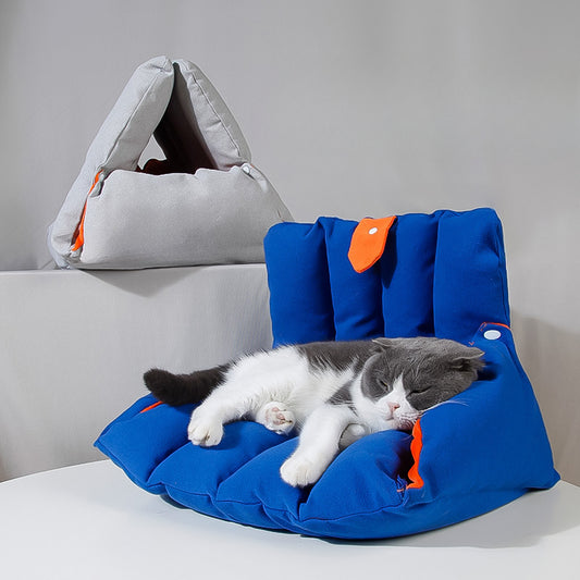 Nido Triangular Modular para Gatos - Cama Térmica Transformable para Otoño e Invierno