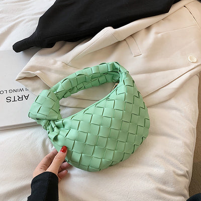 Bolso Croissant Tejido para Mujer - Cartera Pequeña Debajo del Brazo con Nudo - Image 4