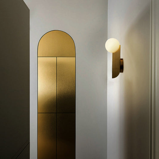 Lámpara de Pared Nórdica para Dormitorio y Pasillo - Diseño Minimalista en Bronce