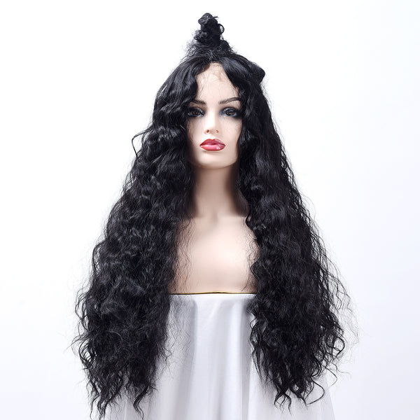 Peluca Rizada con Encaje Frontal y Gancho Manual - Efecto Corn Perm Esponjoso
