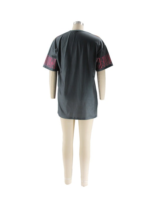 Polera Cuello Redondo Oversized Letras Multicolor Estilo Urbano - Image 37