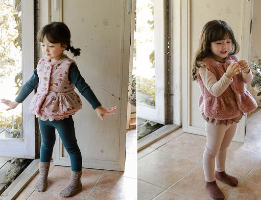 Chaleco Reversible de Algodón Estampado en Felpa y Terciopelo para Niñas - Image 2