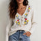 Blusa Floral Artesanal Retro Versátil