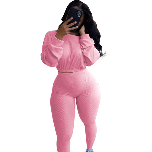 Conjunto Athleisure Acanalado para Mujer - Estilo Otoño - Image 39
