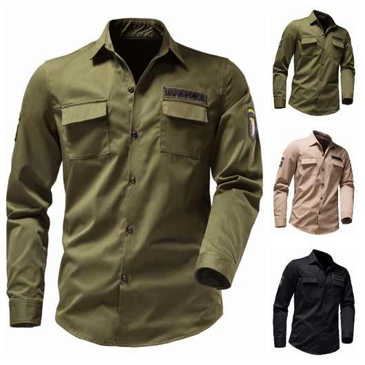 Camisa Táctica Multi Bolsillos Bordada USAF Manga Larga Hombre - Image 17