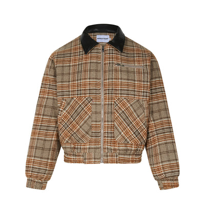 Abrigo Retro Estilo Americano a Cuadros y Rayas para Invierno - Image 13