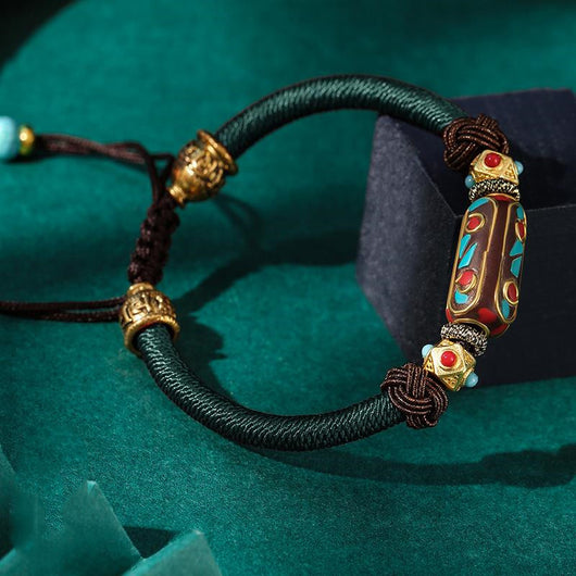 Pulsera Bohemia Nudo Dragón Tejida a Mano en Latón Vintage para Mujer - Image 2