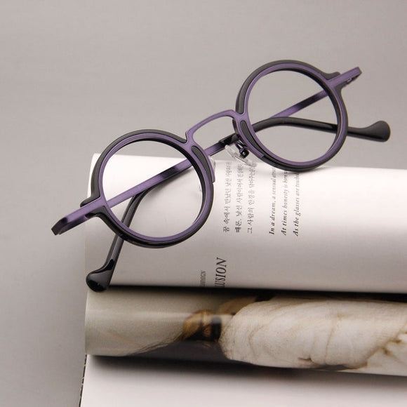 Gafas Retro Marco Redondo Metal para Miopía
