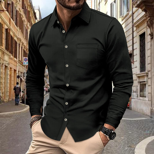 Camisa Casual de Manga Larga con Botones para Hombre - Image 2