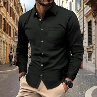 Camisa Casual de Manga Larga con Botones para Hombre - Image 2