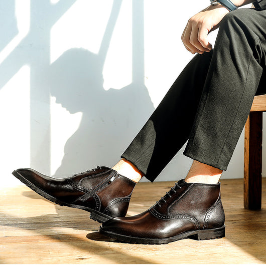 Botas de Cuero Vintage para Hombre Caña Media - Image 14
