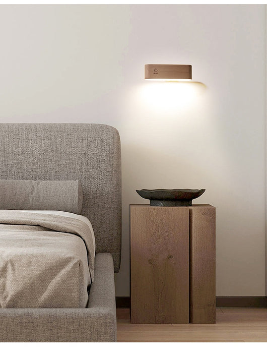Lámpara de Pared LED Moderna en Madera Maciza sin Instalación - Image 15