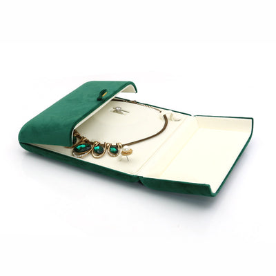 Caja de Anillos Doble con Flanela Verde Oscuro Ultra Suave - Image 12