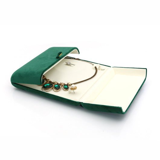 Caja de Anillos Doble con Flanela Verde Oscuro Ultra Suave - Image 12