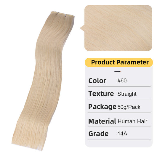 Extensión de Cabello Tejido a Mano Segunda Generación - Cabello Natural Blanco - Image 10