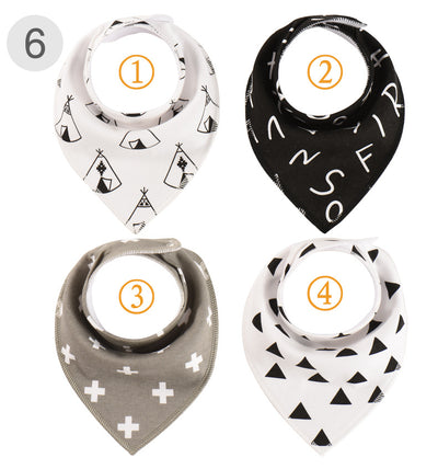 Baberos para Bebé de Algodón Puro Impermeables - Set de 4 Piezas