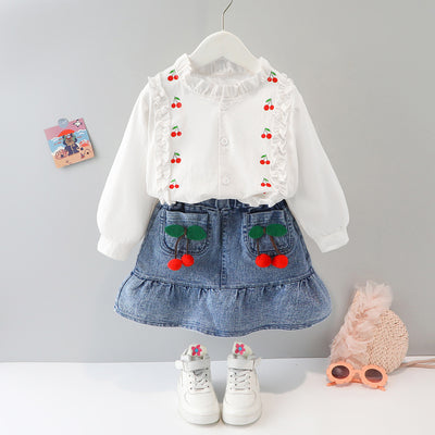 Conjunto de Falda y Pantalón Infantil Estilo Coreano Primavera - Image 26