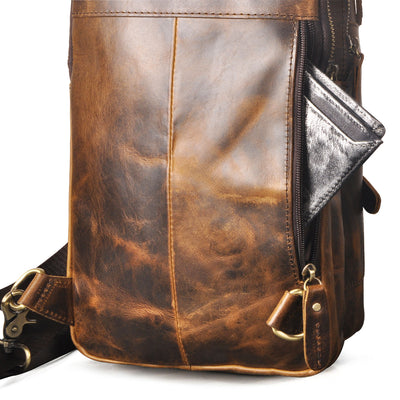 Bolsa de Pecho Retro en Cuero Crazy Horse Premium para Hombre - Image 19