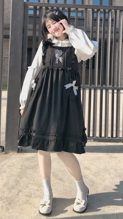 Falda JSK Estilo Lolita con Corazón Hueco y Lazo - Image 10