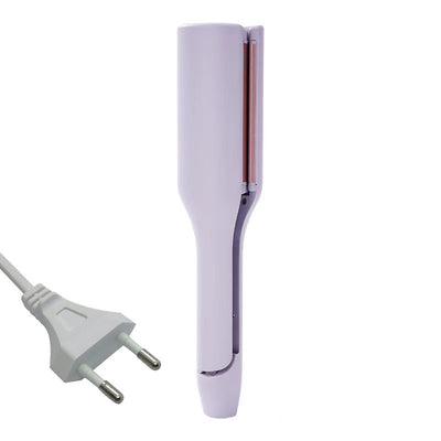 Lavender hair waver with rose gold corrugated plates for creating small curls or waves, shown on a white background. - Image 4
