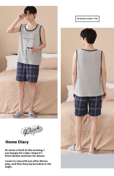 Pijama Tipo Chaleco sin Mangas para Hombre - Algodón Puro Verano - Image 20