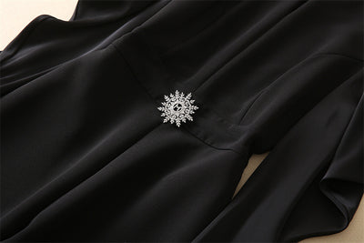 Jumpsuit Ejecutivo de Manga Larga con Cintura Ajustada Negro - Image 27