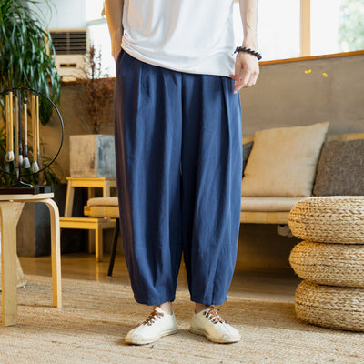 Pantalones Harem Japoneses Anchos Talla Grande para Hombre - Image 9