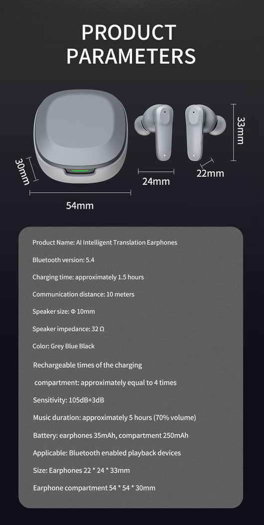 Auriculares Traductores Inteligentes Inalámbricos Biaurales - Image 8