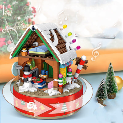 Caja de Música con Bloques Constructores Árbol de Navidad Giratorio LED Brillante DIY - Image 11