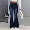 Jeans Bootcut Cintura Alta Slim Fit Estilo Americano