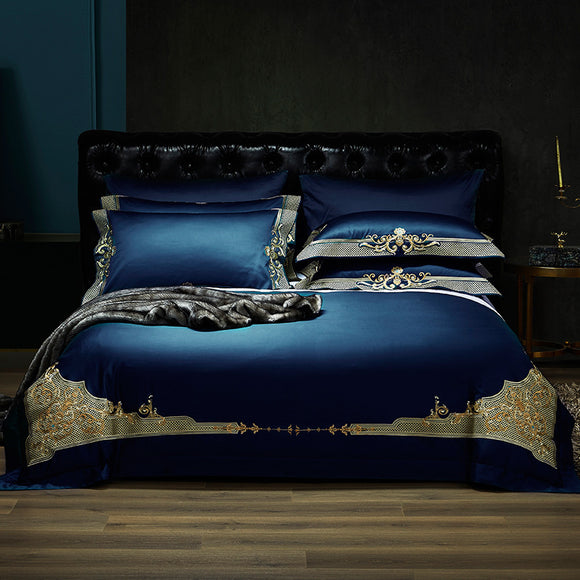 Juego de Cama Lujo Borgoña para Bodas - 4 Piezas