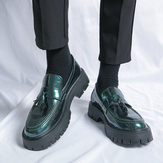 Zapatos de Cuero para Hombre con Plataforma en Punta