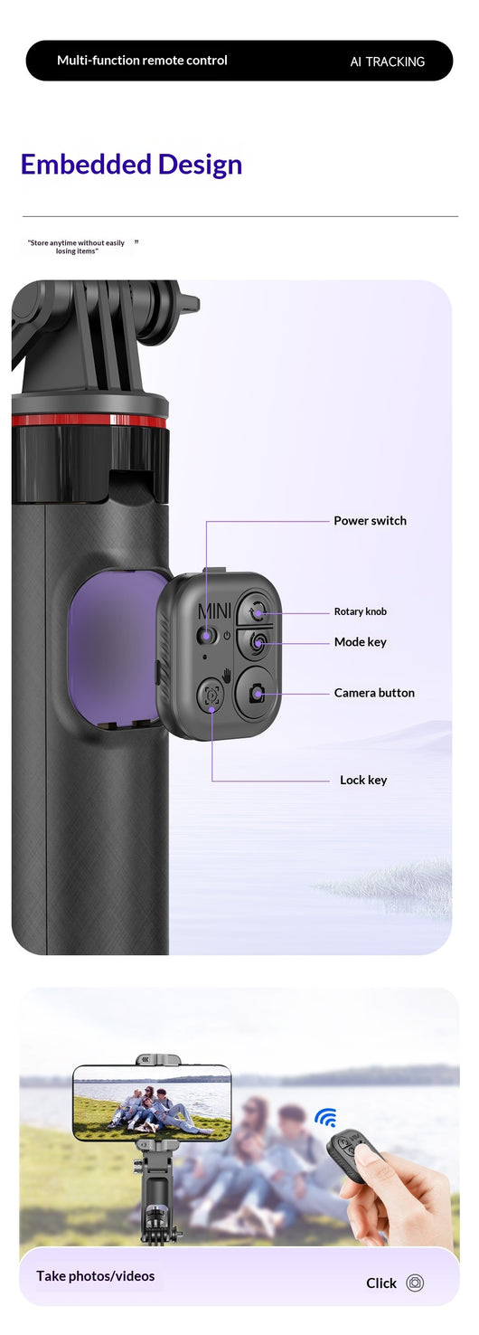 Estabilizador de Smartphone con Seguimiento IA y Diseño Portátil - Image 12