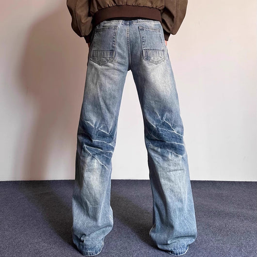 Pantalones Hombre Estilo Retro Desgastado con Rayas de Rayo y Textura de Bambú - Image 4