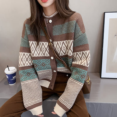 Cardigan Tejido Cuello Redondo Design Sense Niche - Image 12