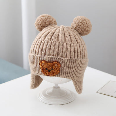 Gorro Bebé Calidez Orejeras Osito Tejido Lana Suave - Image 2