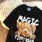 Camiseta Suelta Magic Bear para Parejas - Manga Corta