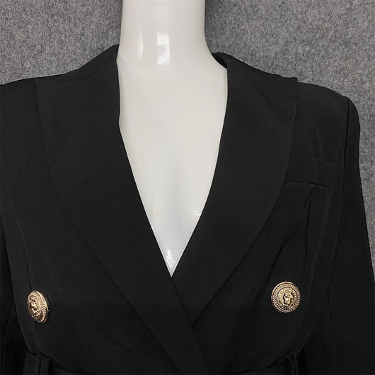 Vestido Ejecutivo Clásico con Cuello Solapa - Diseño Minimalista - Image 8