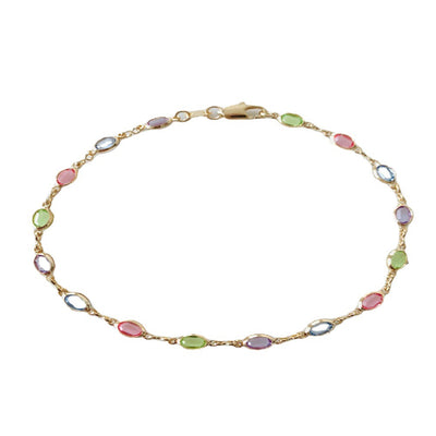 Pulsera de Tobillo Cristal Arcoíris con Incrustaciones Multicolor - Image 3