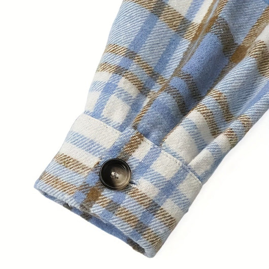 Camisa Casual de Cuadros Escoceses con Puños Reforzados - Image 14