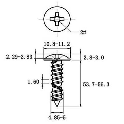 Tornillo Autorroscante de Acero Inoxidable Cabeza Ancha Tipo Champiñón - Image 44