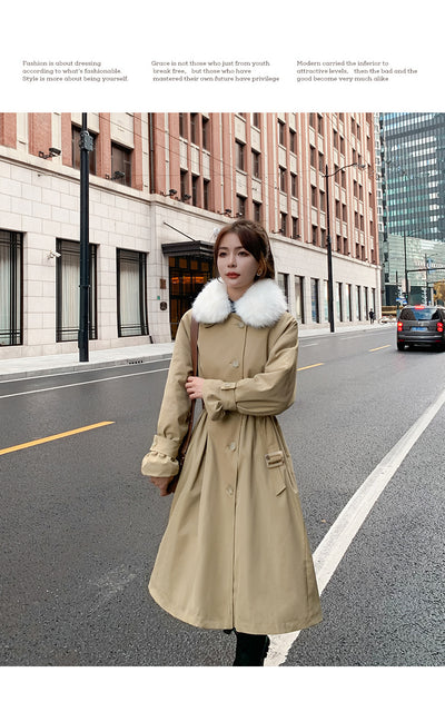 Chaqueta Abrigo Impermeable de Piel de Conejo y Algodón para Mujer - Image 17