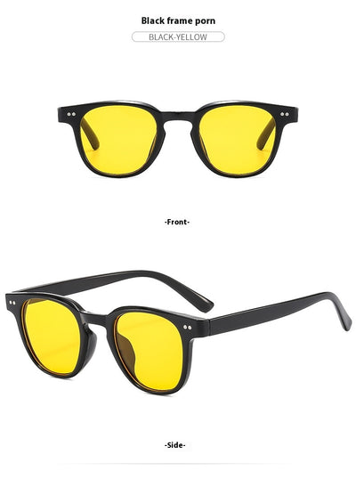 Brown square-frame sunglasses with brown lenses, suitable for sun protection and fashion wear. - Image 29