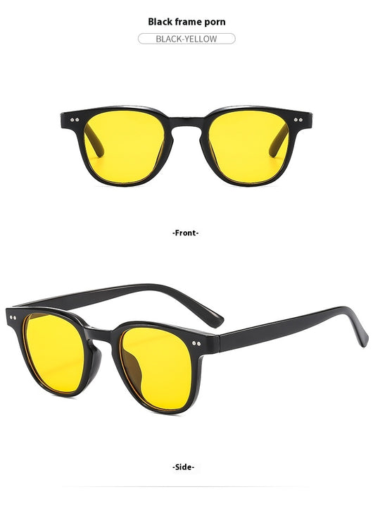 Brown square-frame sunglasses with brown lenses, suitable for sun protection and fashion wear. - Image 29