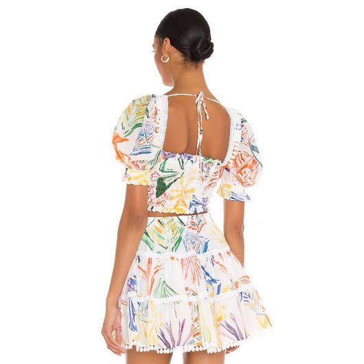 Conjunto Falda y Blusa Estampada con Cuello Cuadrado y Mangas Abullonadas - Image 13