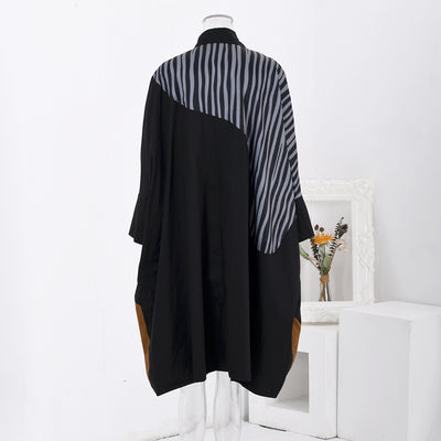 Vestido Camisero Oversized con Estampado de Rayas Irregulares - Image 3