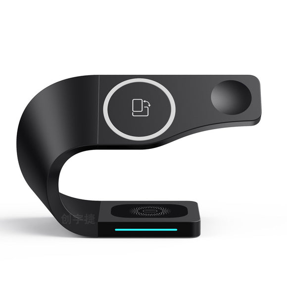 Estación de Carga Inalámbrica 3 en 1 para Smartphone, Reloj y Auriculares